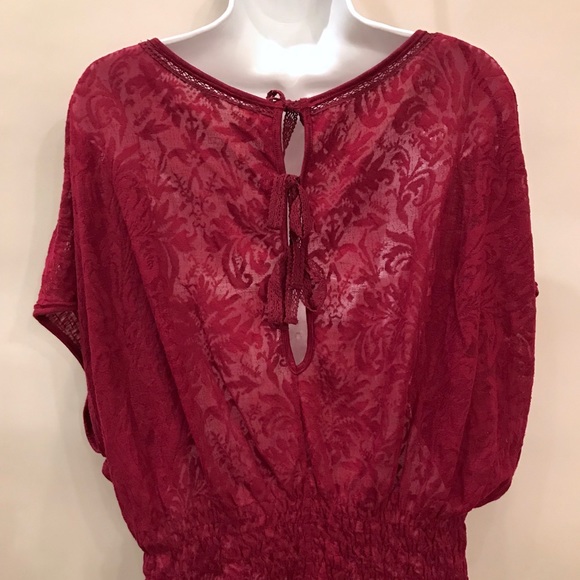 Free People Garnet Lace Detail Blouse Sz XS - Picture 4 of 5